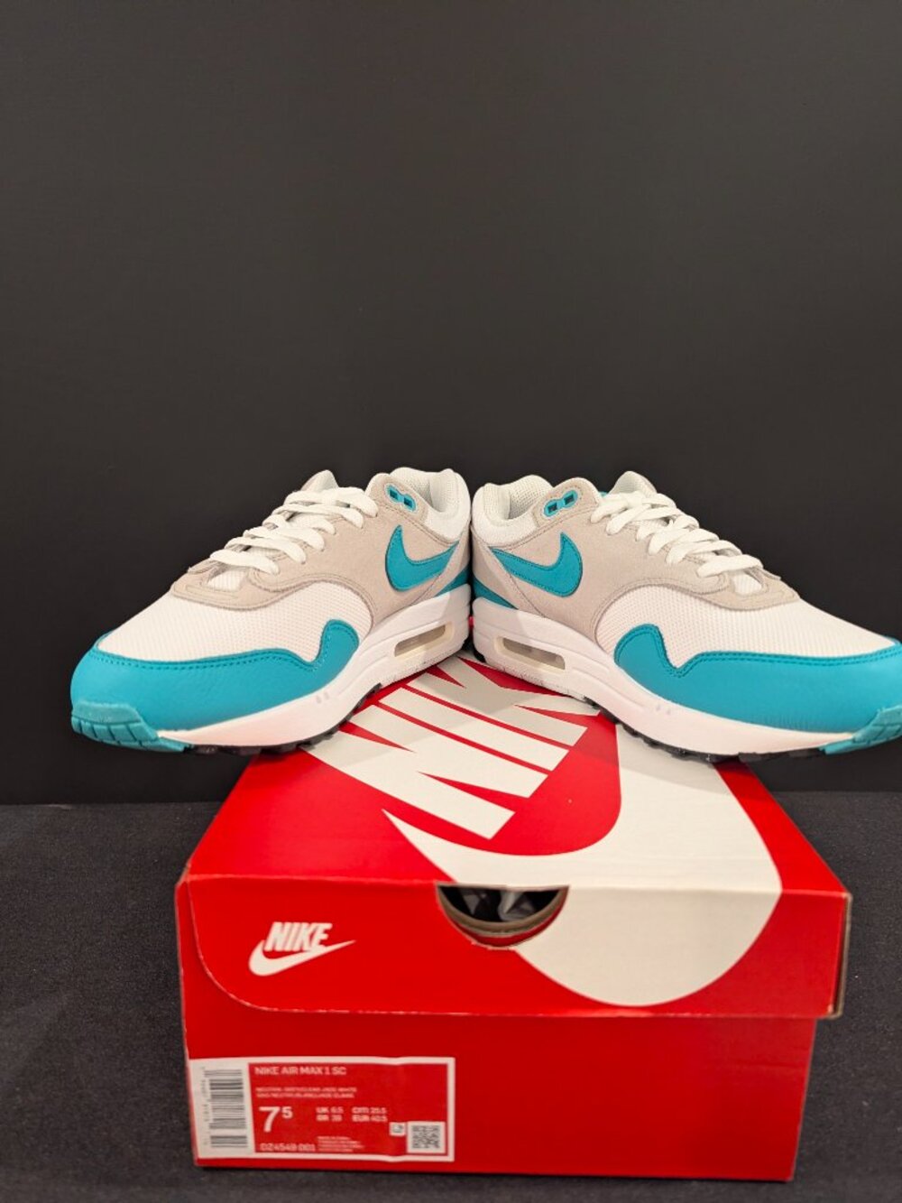 Nike Air Max 1 SC - Neutral Grey/ Clear Jade White - Picture 6 of 6